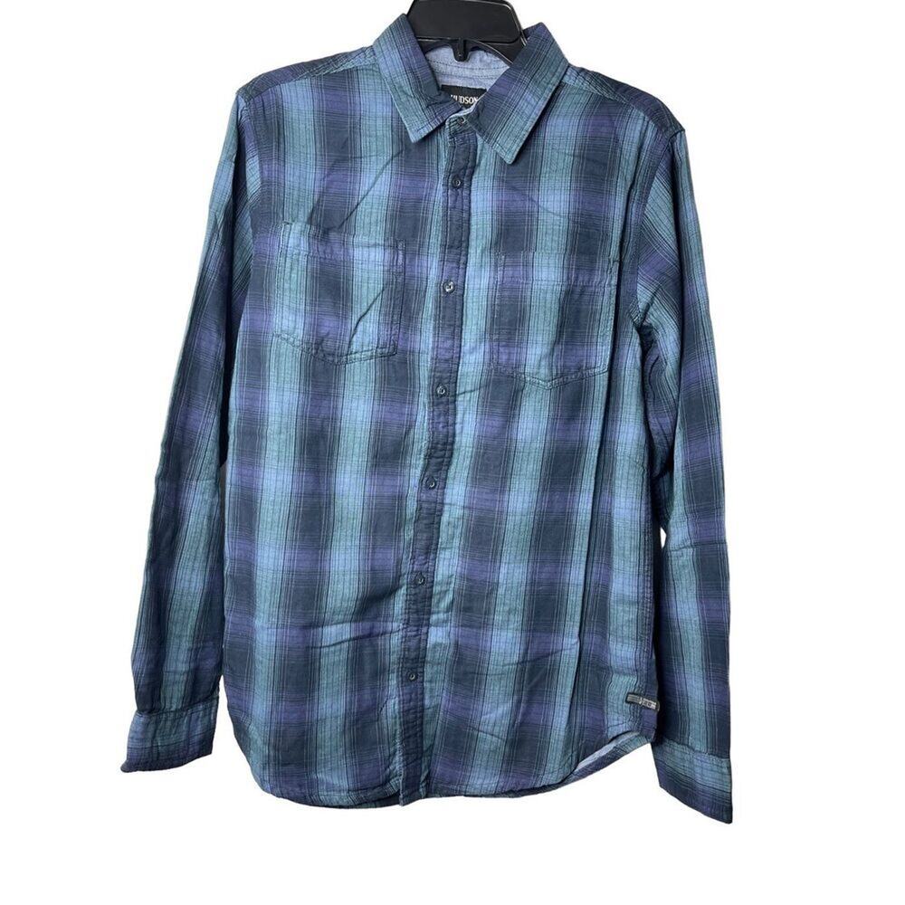 Hudson Men’s Santana‎ Long Sleeves Button Up Plaid Flannel Shirt Small New